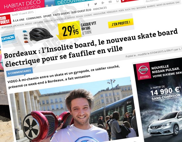 Bordeaux : l’Insolite board, le nouveau skate board électrique pour se faufiler en ville